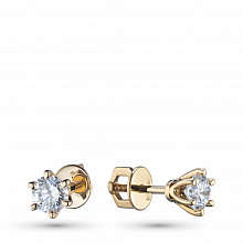 Пусеты из желтого золота (изготовление) с бриллиантами