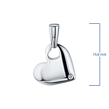 Подвеска из серебра с бриллиантом выращенным