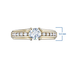 Кольцо из желтого золота c бриллиантами выращенными