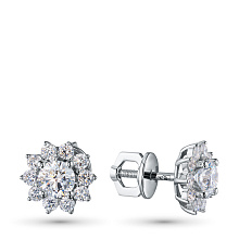 Пусеты из белого золота (изготовление) с бриллиантом