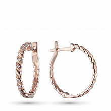 Серьги из красного золота с бриллиантами (изготовление)