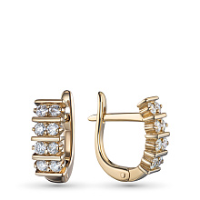 Серьги из желтого золота c бриллиантами