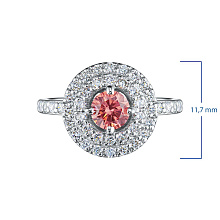 Классическое кольцо из белого золота c бриллиантами выращенными