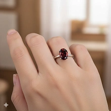 Кольцо из серебра с гранатом