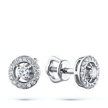 Пусеты из белого золота с бриллиантами (изготовление)