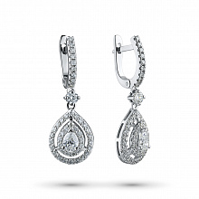 Серьги из белого золота с бриллиантами (изготовление)