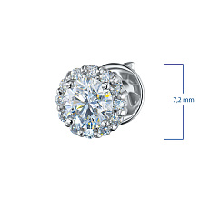 Пусеты из белого золота (изготовление) с бриллиантами