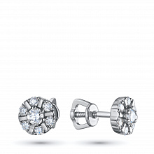 Пусеты из белого золота с бриллиантами (изготовление)