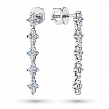 Пусеты из белого золота с бриллиантами (изготовление)