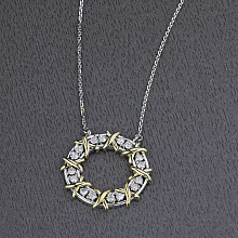 Колье из комбинированного золота с бриллиантами (изготовление)