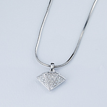 Классическая подвеска из белого золота с бриллиантами (изготовление)