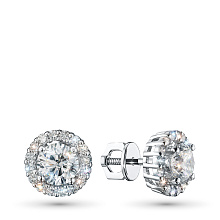 Пусеты из белого золота c бриллиантами