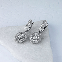 Серьги из белого золота с бриллиантами (изготовление)