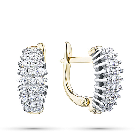 Серьги из комбинированного золота с бриллиантами