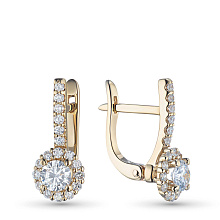 Серьги из желтого золота c бриллиантами