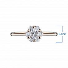 Кольцо из красного золота с бриллиантами (изготовление)