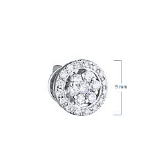 Пусеты из комбинированного золота с бриллиантами (изготовление)