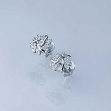 Пусеты из белого золота c бриллиантами