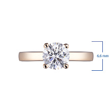 Помолвочное кольцо из красного золота (изготовление) с бриллиантом