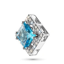 Подвеска из белого золота с топазом и бриллиантами