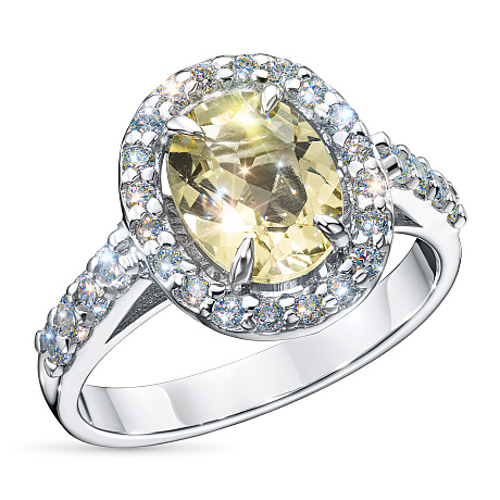 Кольцо из серебра с и цитрином