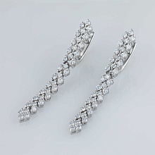 Серьги из белого золота (изготовление) с бриллиантом