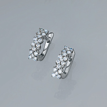 Серьги из серебра c бриллиантами