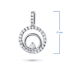 Подвеска из белого золота c бриллиантами выращенными