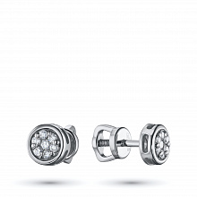 Пусеты из белого золота с бриллиантами (изготовление)