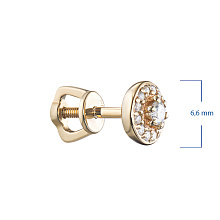 Пусеты из желтого золота с бриллиантами (изготовление)