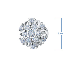 Пусеты из серебра c бриллиантами