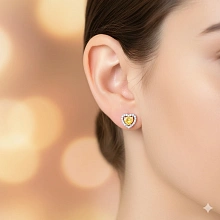 Пусеты из белого золота c бриллиантами