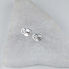 Пусеты из серебра с бриллиантом выращенным