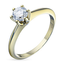 Кольцо из желтого золота с бриллиантом