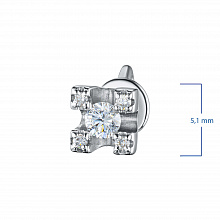 Пусеты из белого золота с бриллиантами (изготовление)