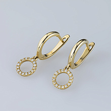 Серьги из желтого золота с бриллиантом (изготовление)