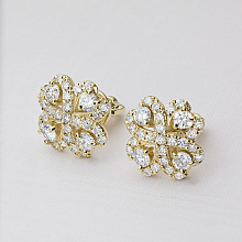 Пусеты из белого золота с бриллиантами (изготовление)