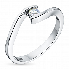 Помолвочное кольцо из белого золота с бриллиантом (изготовление)