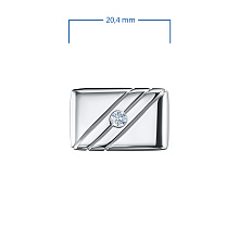 Запонки из серебра c бриллиантами