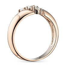 Классическое кольцо из красного золота с бриллиантами