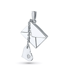 Классическая подвеска из белого золота с бриллиантами