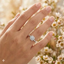 Кольцо из серебра c бриллиантами