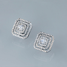 Серьги из белого золота с бриллиантами (изготовление)