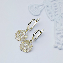 Серьги из желтого золота с бриллиантами (изготовление)