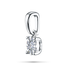 Классическая подвеска из серебра c бриллиантами