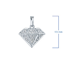 Классическая подвеска из белого золота с бриллиантами (изготовление)