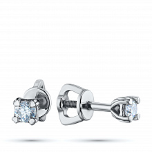 Пусеты из белого золота с бриллиантами (изготовление)