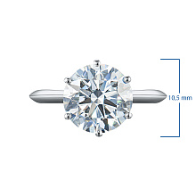 Классическое кольцо из белого золота с бриллиантом