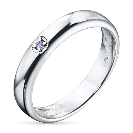 Обручальное кольцо из серебра с танзанитом