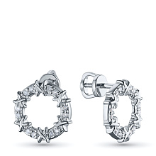 Пусеты из белого золота с бриллиантами